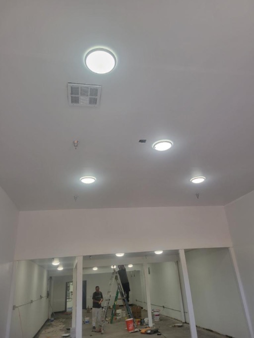 completion of interior renovation of retail store; new ceiling and led lights 